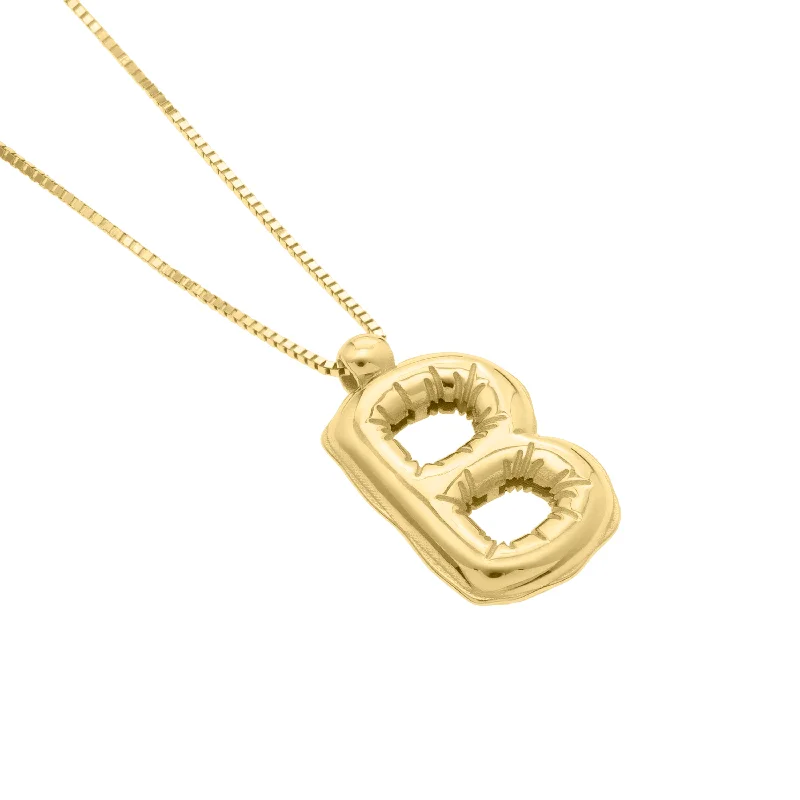 Elegant necklaces and pendants with onyx stones for a sleek, polished look-14K Helium Initial B Pendant