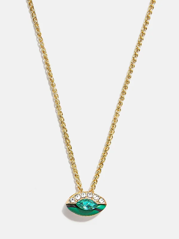 Necklaces and pendants with celestial starburst designs for a radiant look-Clove Semi Precious Birthstone Necklace - Emerald