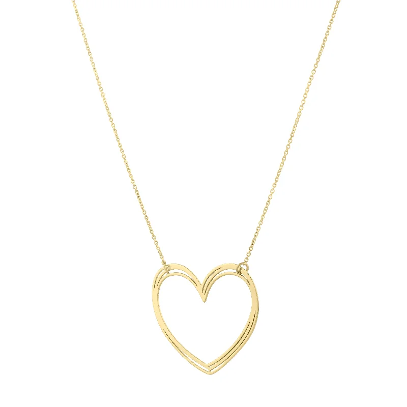 Beautiful necklaces and pendants with diamond-encrusted designs for maximum sparkle-14K Large Open Heart Necklace