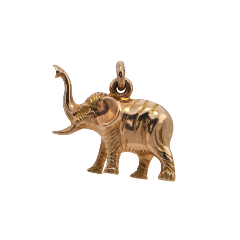 Elegant necklaces and pendants with onyx stones for a sleek, polished look-Estate Solid 18K Gold Elephant Charm/Pendant