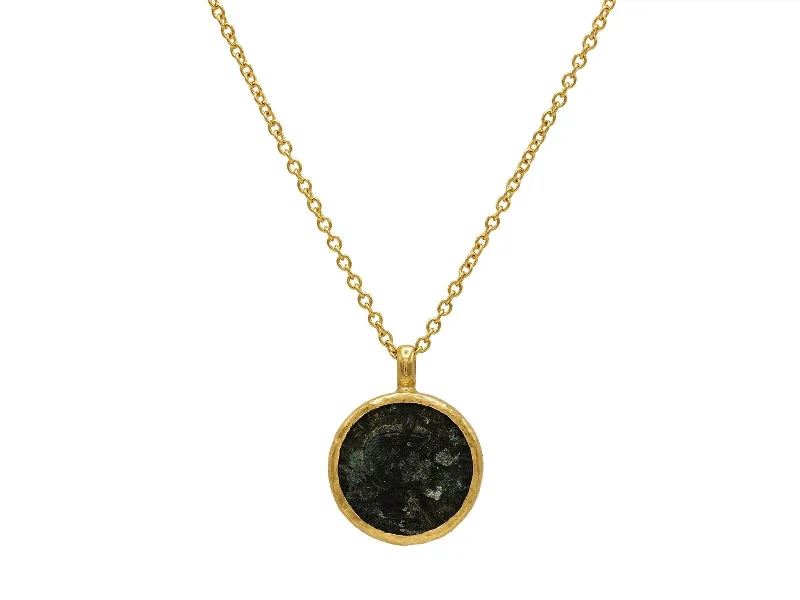 Best necklaces and pendants with matching earrings for a coordinated, elegant look-Roman Coin Gold Pendant Necklace