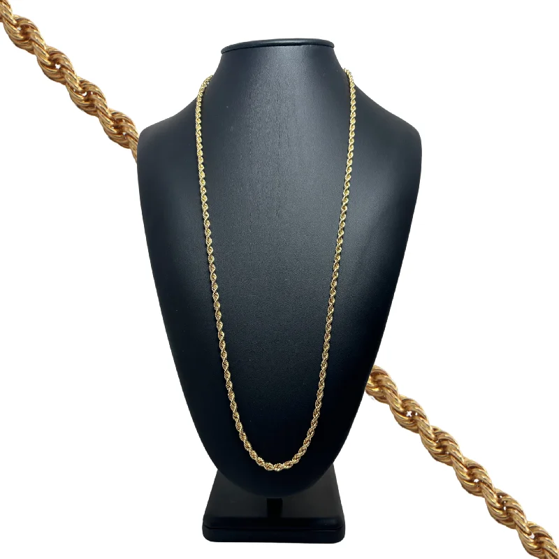 Stunning necklaces and pendants with birthstone pendants for a personal touch-French 18k Yellow Gold Rope Chain Necklace