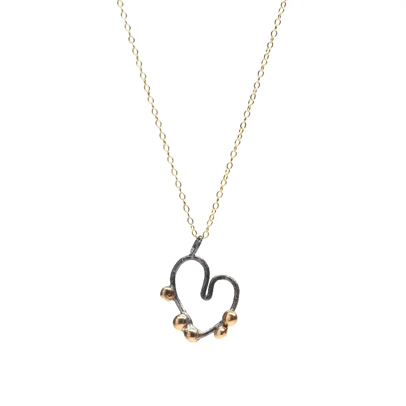 Best necklaces and pendants with infinity hearts for a romantic, eternal symbol-Oxidized Seed Heart dainty  Necklace