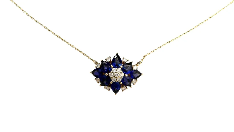 Necklaces and pendants with enamel accents for a colorful, eye-catching appearance-Vintage Sapphire Necklace