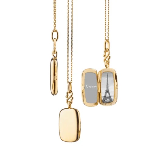 Best necklaces and pendants with art deco elements for a vintage, glamorous design-Slim "Britt" Gold Locket Necklace