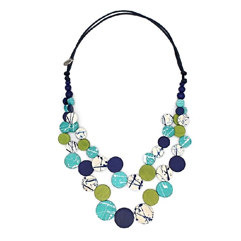 Beautiful necklaces and pendants with layered chains for a fashionable, chic look-Aqua Dual Strand Devon Necklace