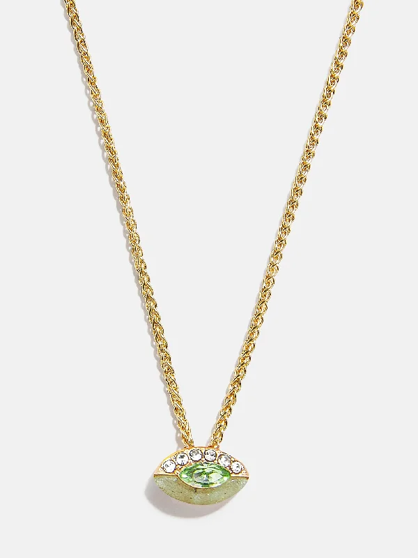 Beautiful necklaces and pendants with diamond halo settings for extra brilliance-Clove Semi Precious Birthstone Necklace - Peridot