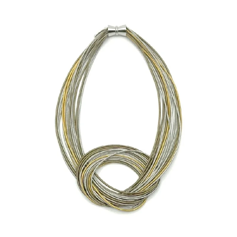 Elegant necklaces and pendants with infinity symbols for timeless designs-Tri-Color Piano Wire Knot Necklace