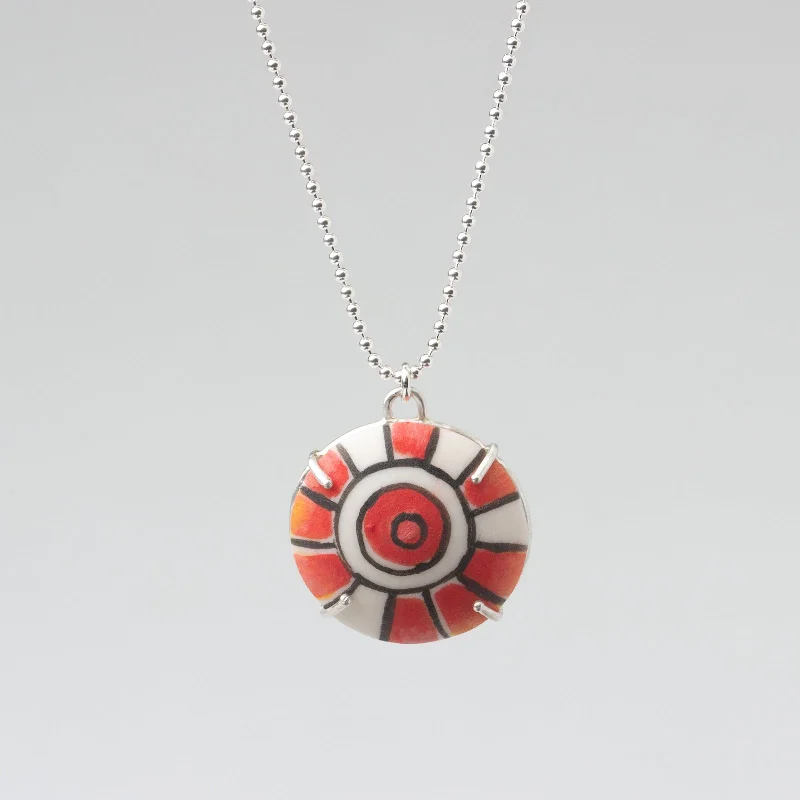 Elegant necklaces and pendants with gold chains for a chic, timeless appearance-Sunflowers -	Red Dot Necklace