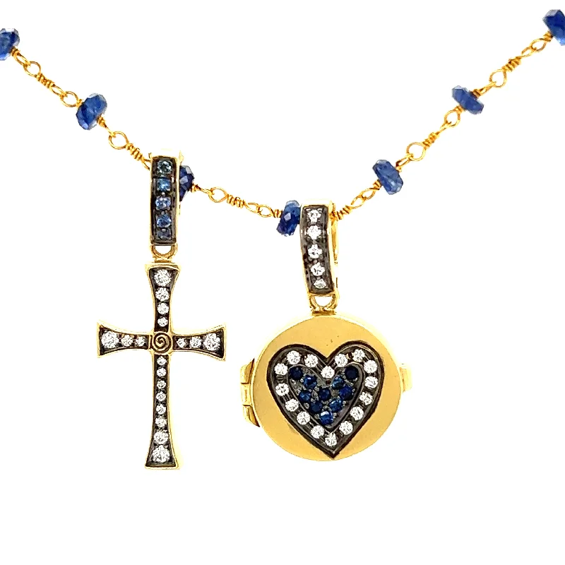 Best necklaces and pendants with vintage lockets for a nostalgic, sentimental look-One-of-a-Kind Blue Sapphire 18Kt Yellow Gold Handmade  Wrap Necklace