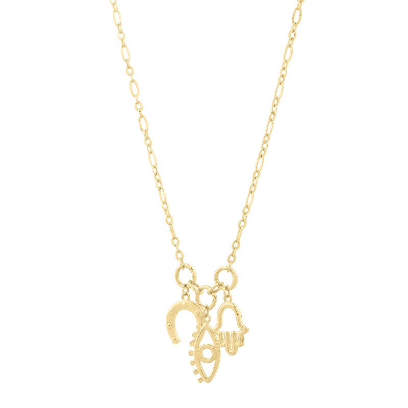 Layered necklaces and pendants for a trendy and fashionable stacked look-14K Lucky Charms Necklace