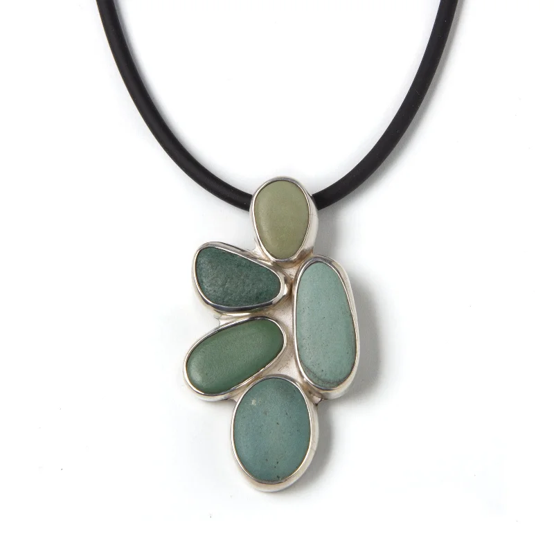 Best necklaces and pendants with layered designs for a chic, stacked look-Green Beach Rocks Necklace