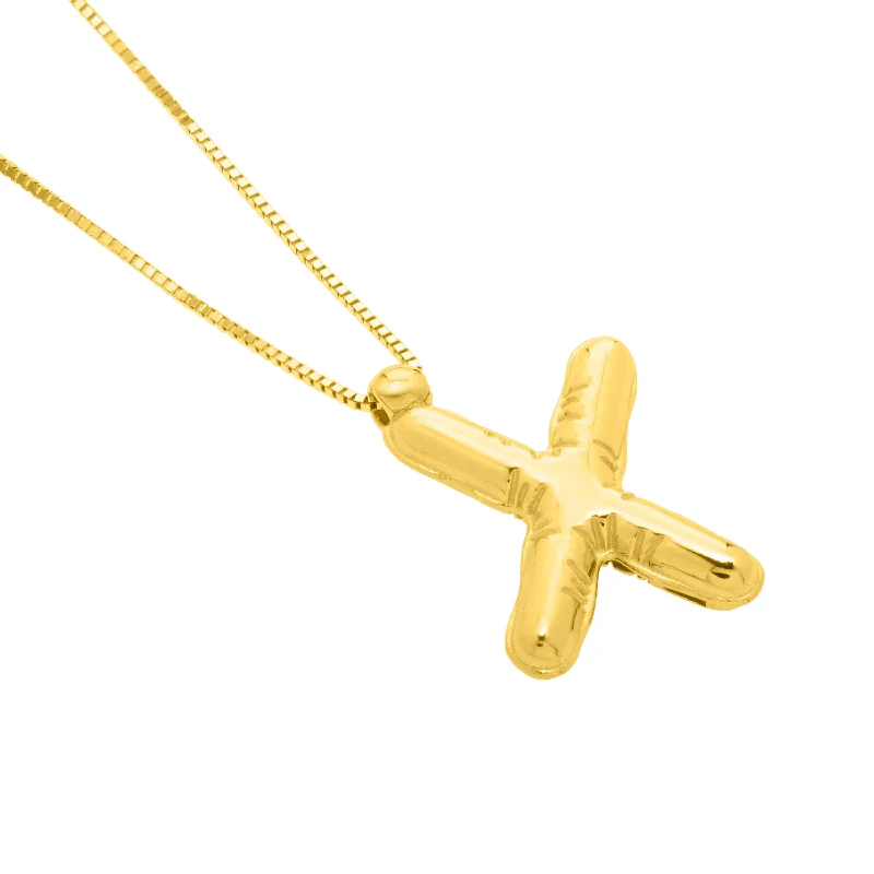 Beautiful necklaces and pendants with layered chains for a fashionable, chic look-14K Helium Initial X Pendant