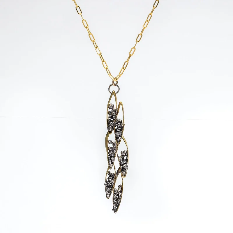 Necklaces and pendants with custom designs for a completely unique jewelry piece-Seed Organic Leaf shape Drop Necklace