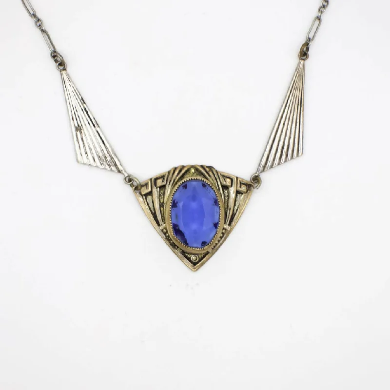 Best necklaces and pendants with sterling silver for an affordable yet stylish choice-Antique Art Deco Gemstone Necklace