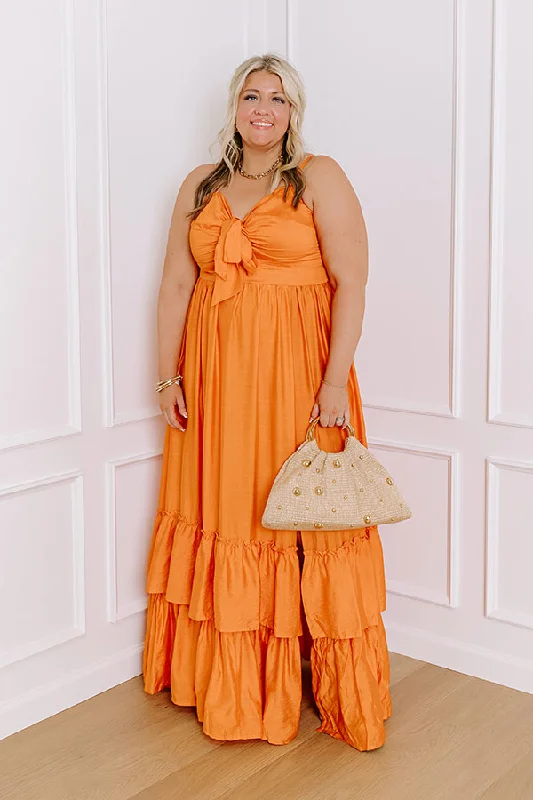 Plus size dresses for casual Fridays stay relaxed -Coconut Grove Maxi Dress in Orange Curves