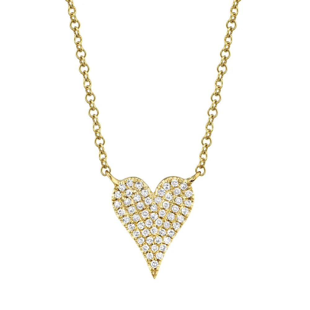 Best necklaces and pendants with vintage coin pendants for a unique accessory-Diamond Pave Heart Pendant Necklace