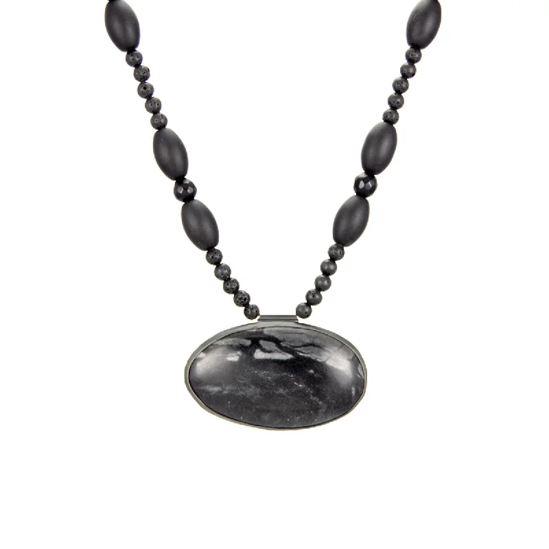 Necklaces and pendants with infinity love symbols for an eternal, romantic gesture-Picasso Jasper Necklace