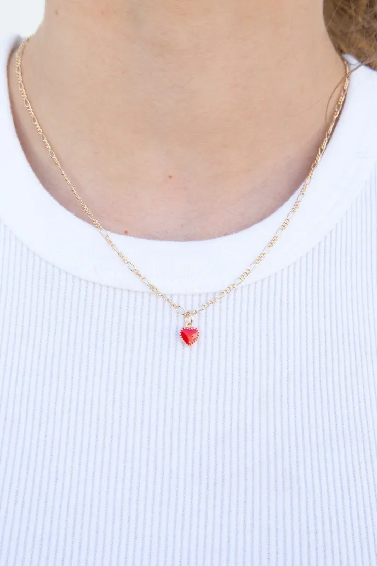 Beautiful necklaces and pendants with gemstone teardrops for an elegant effect-Red Heart Necklace