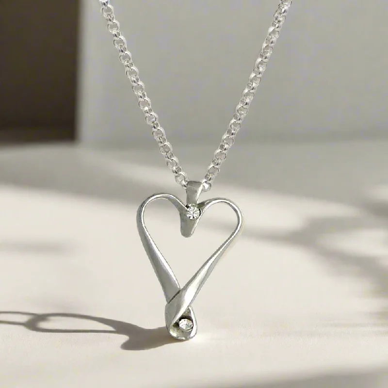 Necklaces and pendants with personalized charms for a custom piece of jewelry-Heart pendant in sterling silver, love pendant, silver pendant, love jewelry