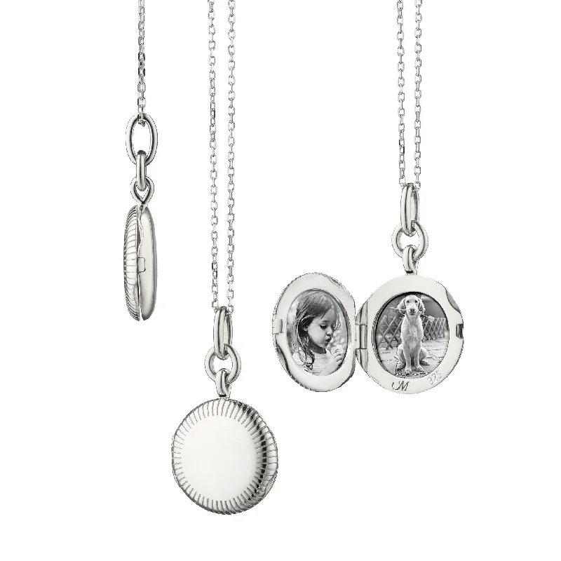 Necklaces and pendants with lotus flower designs for a spiritual, peaceful vibe-Slim "Nan" Locket Necklace with Engraved Accents