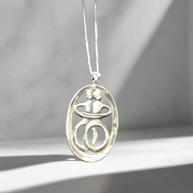 Best necklaces and pendants with intricate filigree for vintage-inspired elegance-Greek Cycladic pendant, Greek Pendant, Cycladic Figurine, Lovers Pendant, Gift Pendant, Greek Jewelry (PE-97)