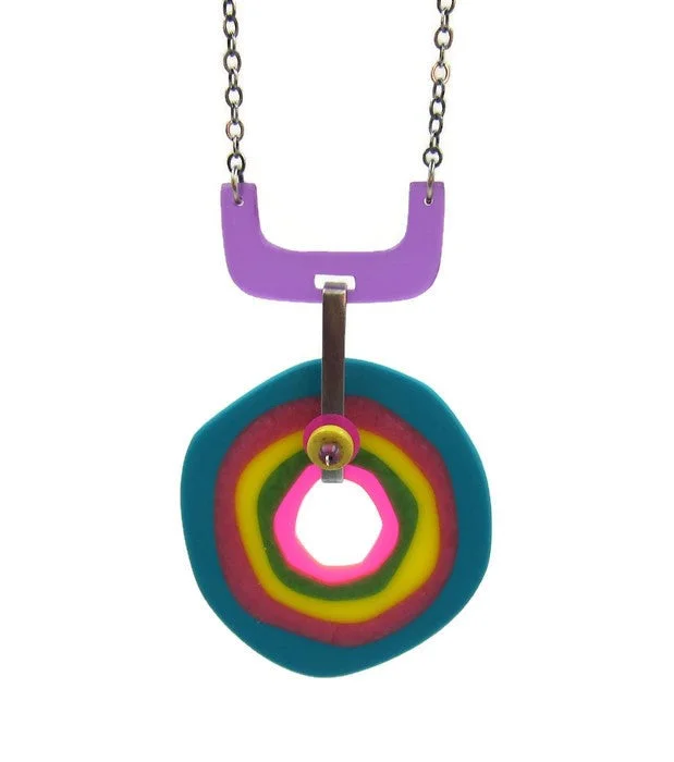 Necklaces and pendants with infinity love symbols for an eternal, romantic gesture-Rotating Rainbow Necklace