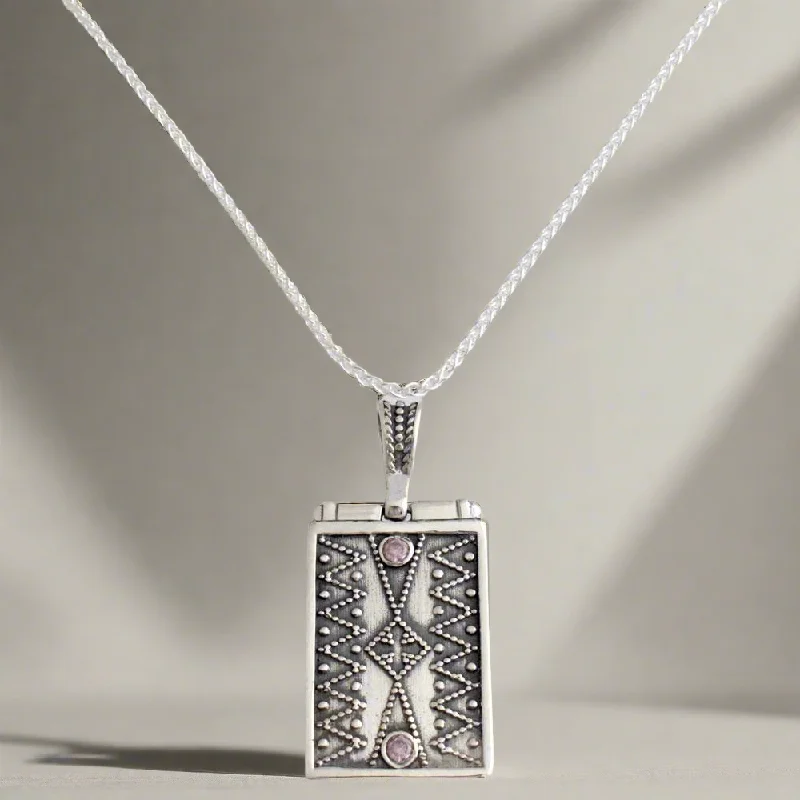 Unique necklaces and pendants with artistic shapes for a creative, one-of-a-kind design-Byzantine pendant in Sterling silver (PE-80)