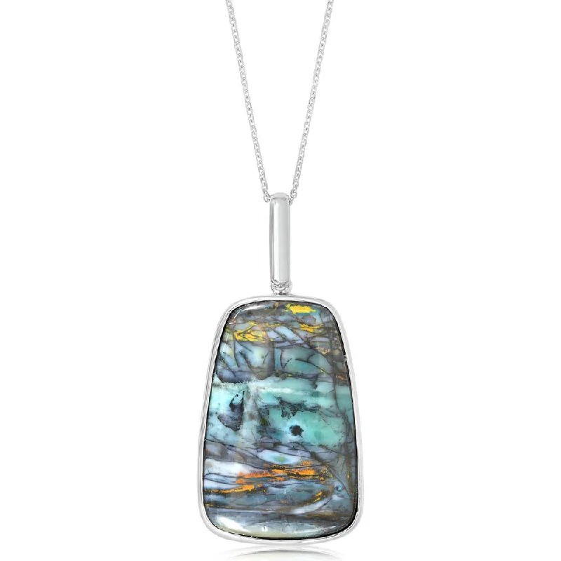 Unique necklaces and pendants with vintage-inspired designs for timeless appeal-Sterling Silver Petrified Opal Pendant