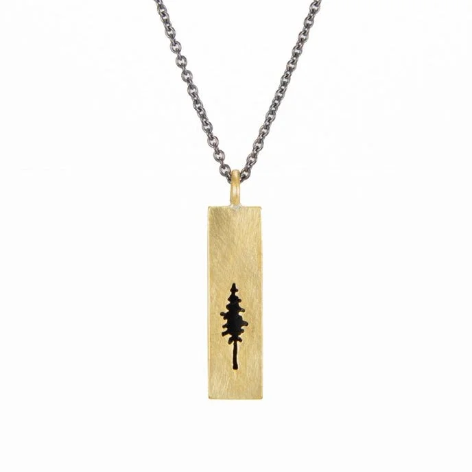 Beautiful necklaces and pendants with layered chains for a fashionable, chic look-Majestic Conifer Tree Necklace