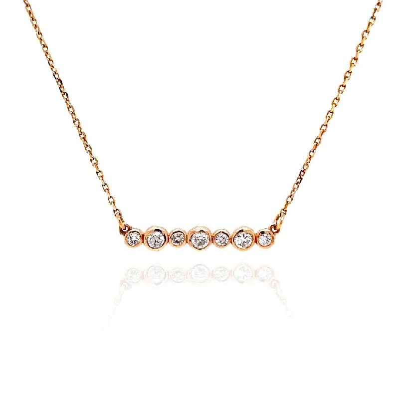 Best necklaces and pendants with matching rings for a coordinated jewelry set-Rose Gold 0.24ctw Diamond Necklace