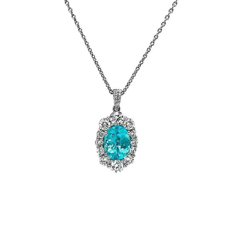 Best necklaces and pendants with silver chains for a sleek, timeless look-Paraiba Tourmaline & Diamond Necklace