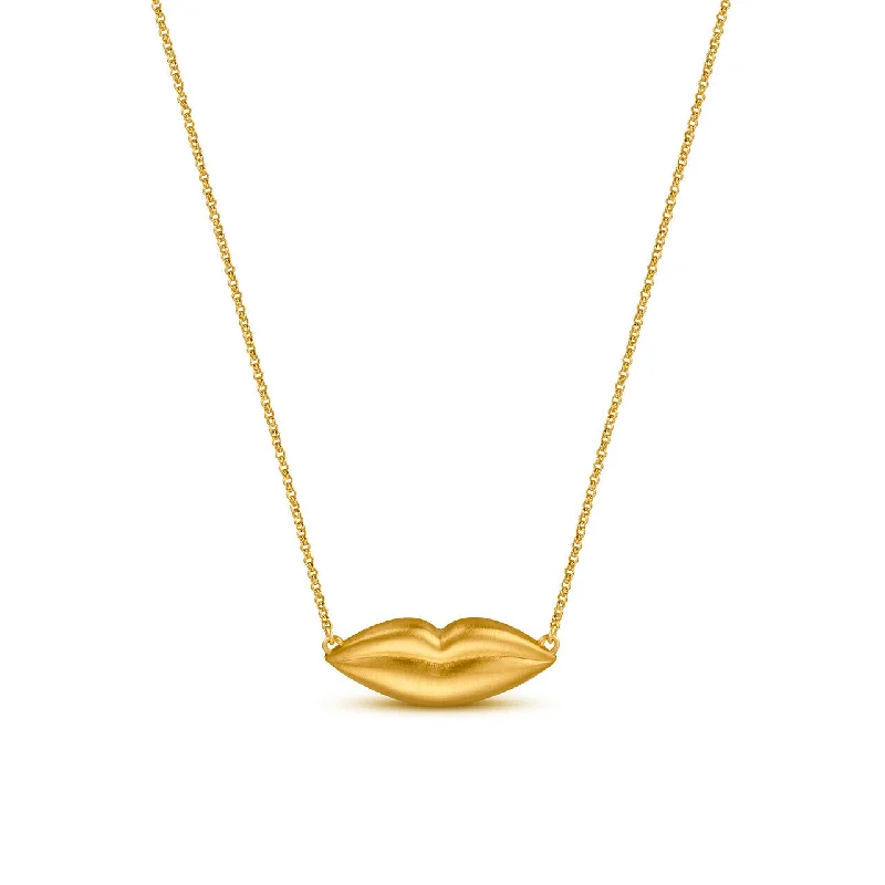 Unique necklaces and pendants with tree of life motifs for nature-inspired elegance-Dalí Lips Necklace - Gold