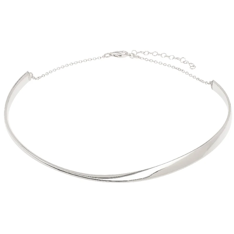 Best necklaces and pendants with sterling silver for an affordable yet stylish choice-Silver Sculpted Collar Necklace