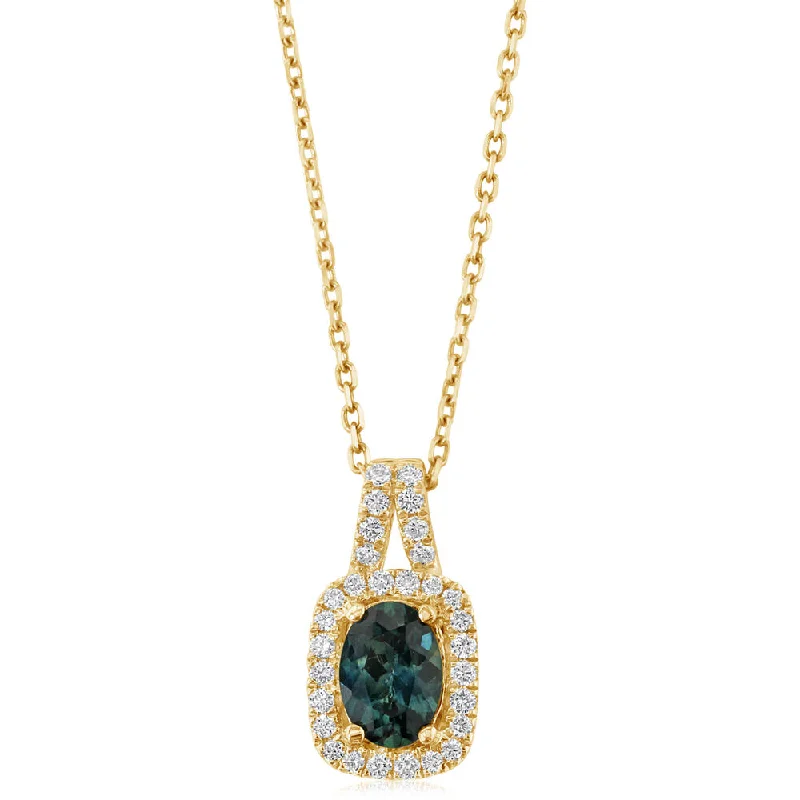 Elegant necklaces and pendants with diamond accents for added sparkle-14K Yellow Gold Montana Sapphire/Diamond Pendant