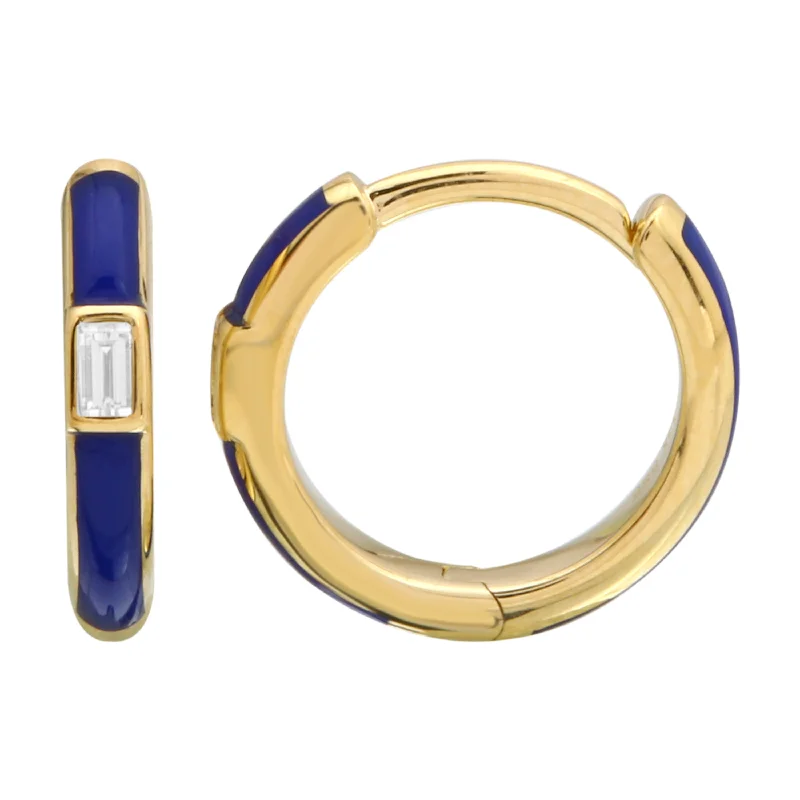 Hoop earrings with tortoiseshell designs for a chic and classic style-Color Hoop Huggies