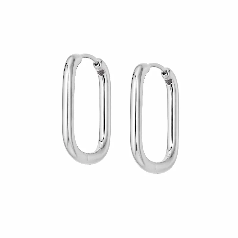 Hoop earrings with spiral designs for a dynamic and fluid look-Estée Lalonde Maxi Square Hoop Earrings Sterling Silver