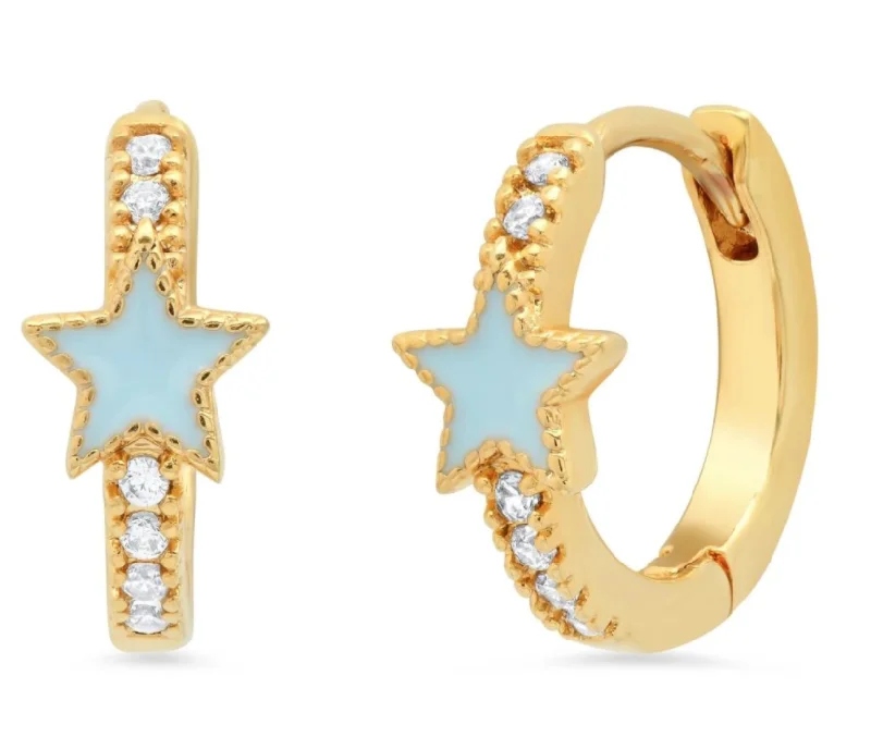 Best hoop earrings with custom designs for a personalized, unique accessory-Sparkle Star Crystal Earrings