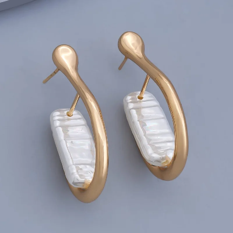 Hoop earrings with textured gold for a refined and sophisticated aesthetic-Trendy Earring 168327